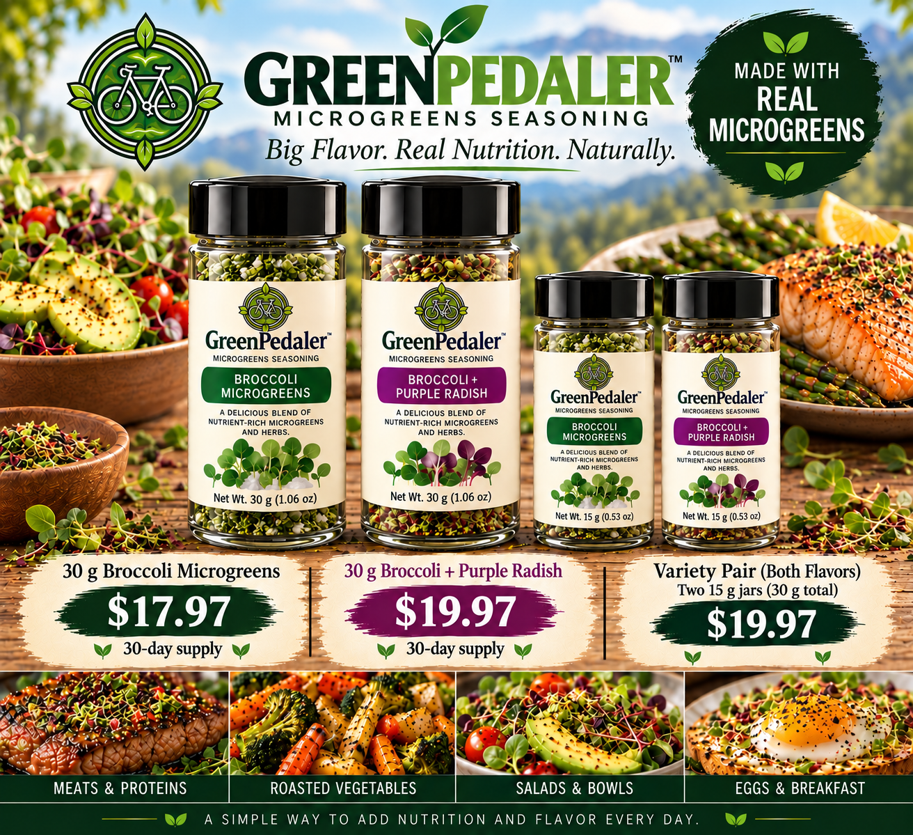 GreenPedaler Microgreens Seasoning approved flyer